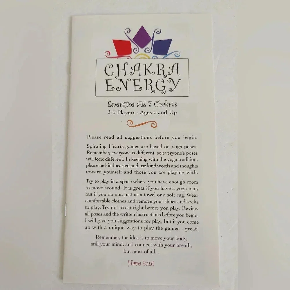 Chakra Energy Yoga Pose Game, EXC, by Spiraling Hearts, Complete